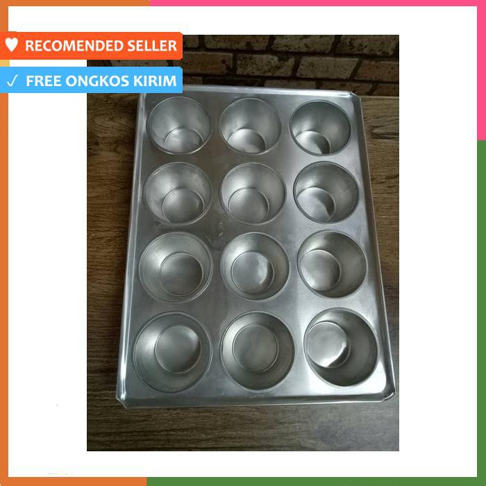 LOYANG KUE CUP CAKE/MUFFIN ALUMUNIUM LUBANG 12 LYCCB12