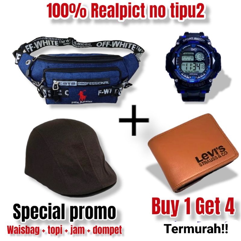 BUY 1 GET 4 TAS SALEMPANG TERBARU TRENDY GRATIS JAM DIGITAL WATER RESISTANT GRATIS TOPI KODOK GRATIS