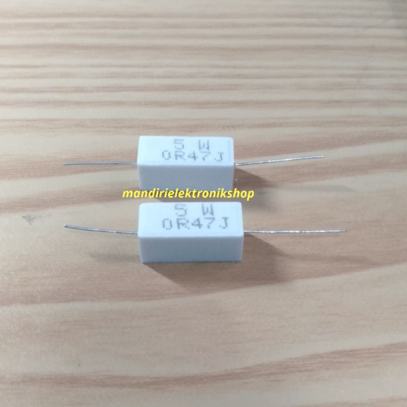 RESISTOR KAPUR 5 WATT RESISTOR 5 WATT 5W 0,47R KAPUR 0.47OHM 0.47OHM