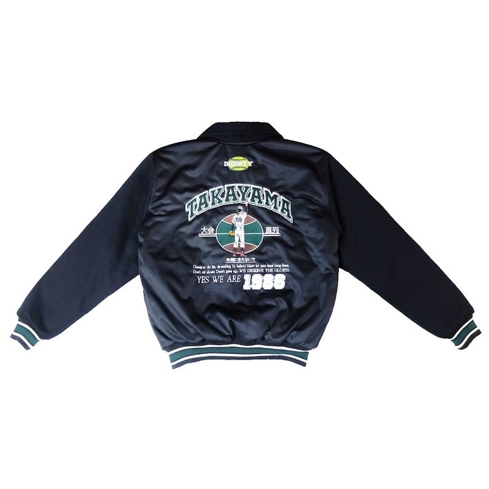 VINTAGE BASEBALL OVERSIZE JACKET /JAKET VARSITY 90AN HITAM TAKAYAMA CLUB OF 1986