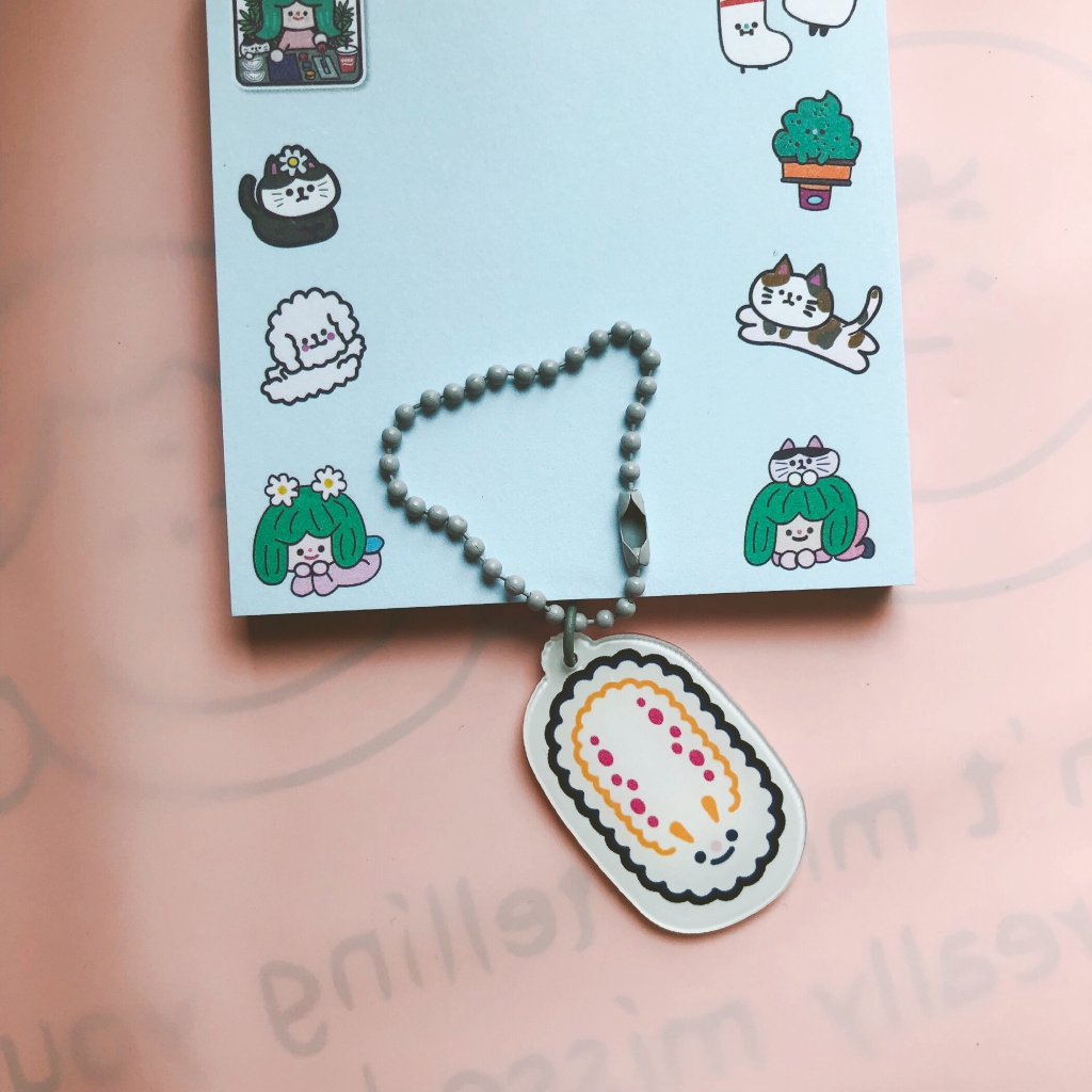 Trf Gantungan Kunci Desain Smiley Face Bahan Akrilik untuk Dekorasi