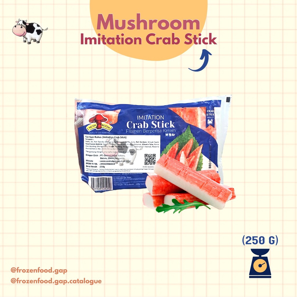 

MUSHROOM IMITATION CRAB STICK 250GR | BAKSO KEPITING | FROZENFOODGAP