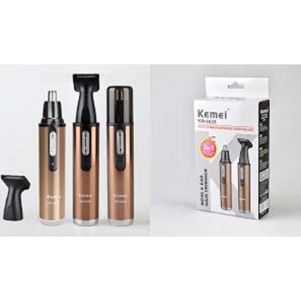 Kemei KM-6629 2 in 1 Alat Cukur Bulu Hidung Kumis Hair Trimmer