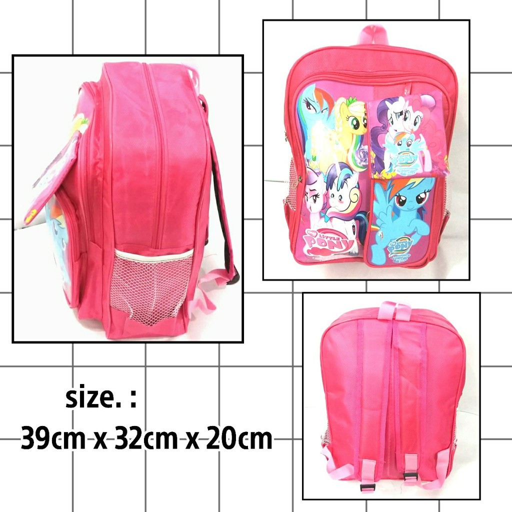 Tas ransel anak sekolah besar dompet tdm hello kitty pony cars