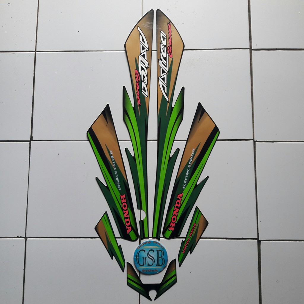 Striping Stiker Motor Honda Astrea Grand 1997 Hijau Shopee Indonesia