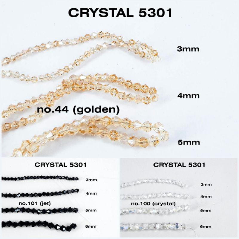 Kristal Renteng 5301 - Crystal, Golden, Jet - per renteng/string