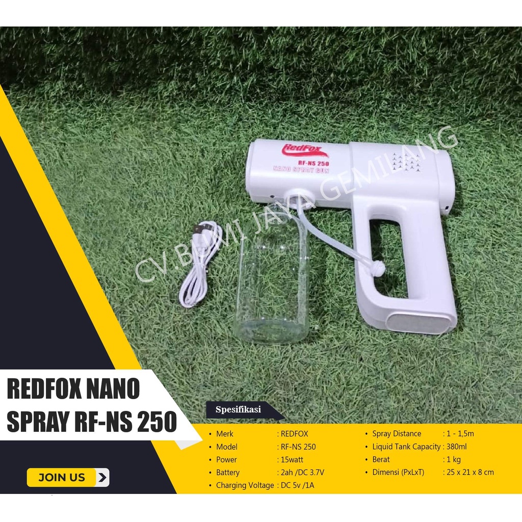 ALAT MINI FOGGING DISINFEKTAN / NANO SPRAY GUN REDFOX RF-NS 250