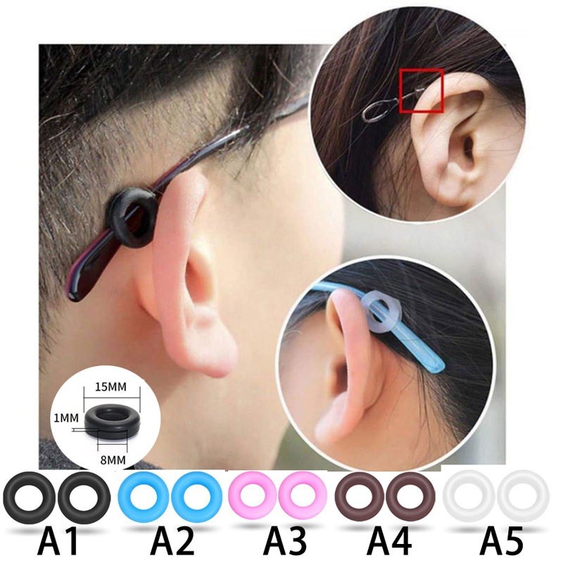 Earhook Kacamata Silicon/Penyangga gagang Kacamata silicon Slip A