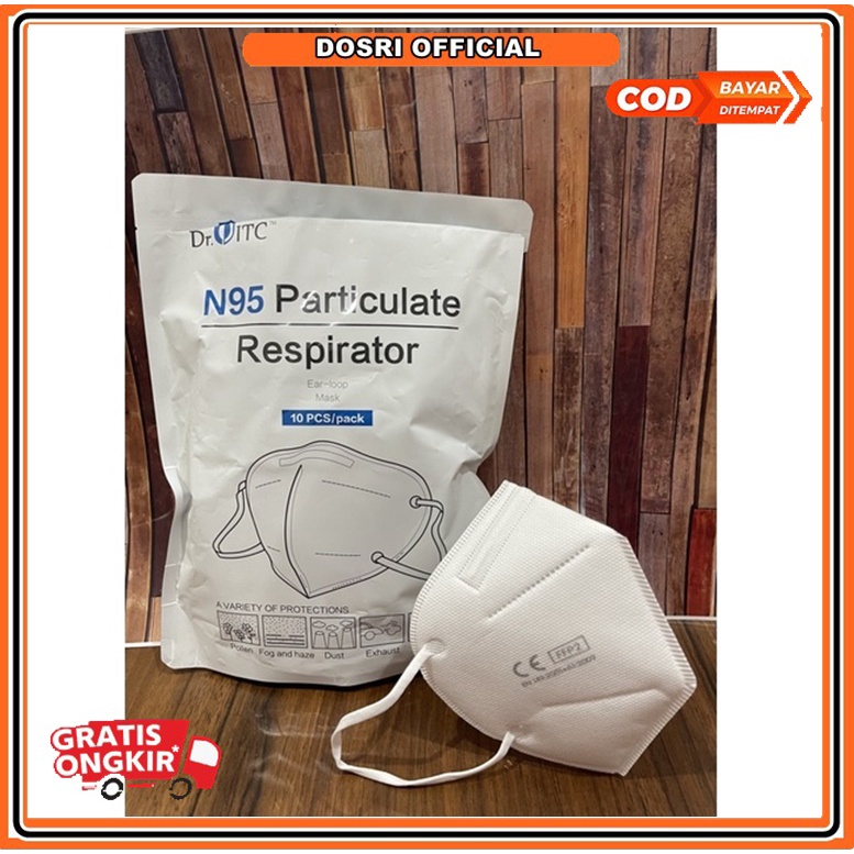 [BISA COD] masker dr itc n95 brand new particulate respirator isi 10pcs per pack