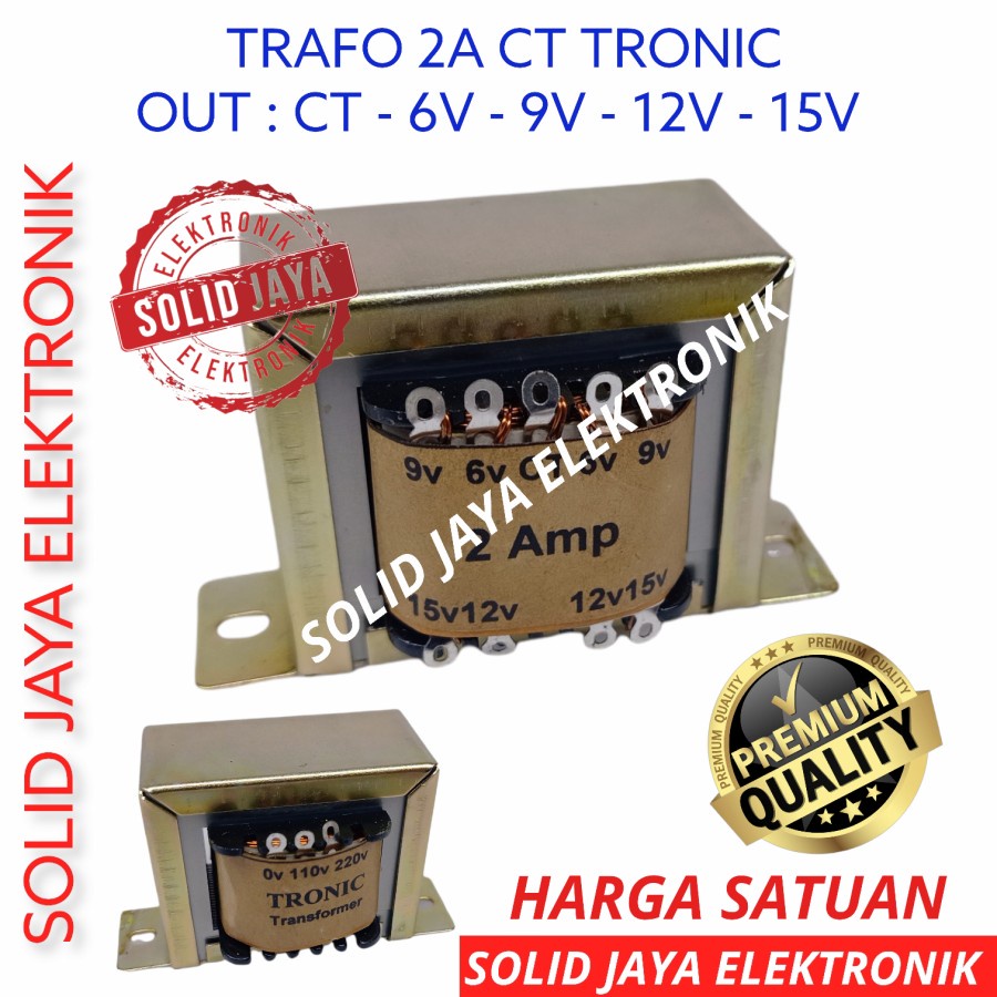 TRAVO TRAFO 2A CT 6V 9V 12V 15V CT TRONIC KOTAK 1 A AMPER CT 6 9 12 15 V VOLT TRAVO TRANSFORMER 2 AMPER A CT ASLI ORIGINAL TEMBAGA TRONIC