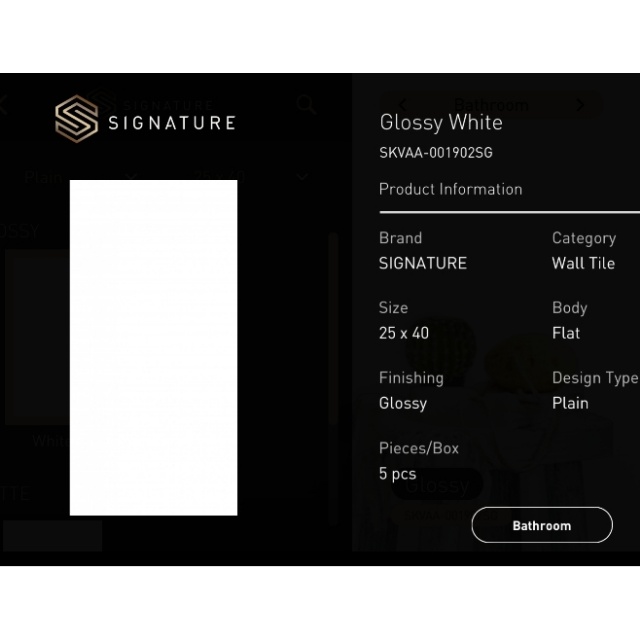 Keramik Dinding 25x40 Glossy White