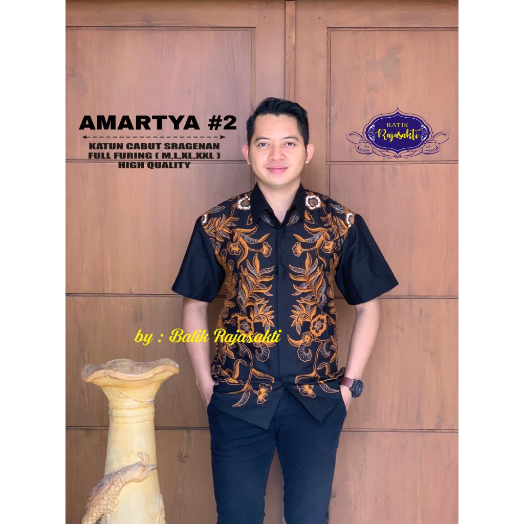 AMARTYA SERI RAJASAKTI KEMEJA BATIK SOLO PRIA LENGAN PENDEK LAPIS FURING ATASAN BATIK PREMIUM MODERN KATUN HALUS BAHUWIRYA  BANAMITRA BANAMITRA PUTIH BANGSAWAN BAYU PUTRA BERLIAN BIRU BHARATAYUDA BIMASENA BIRENDRA BIRU INDAH BRAHMAKERTA BRAHMAKERTA MERAH