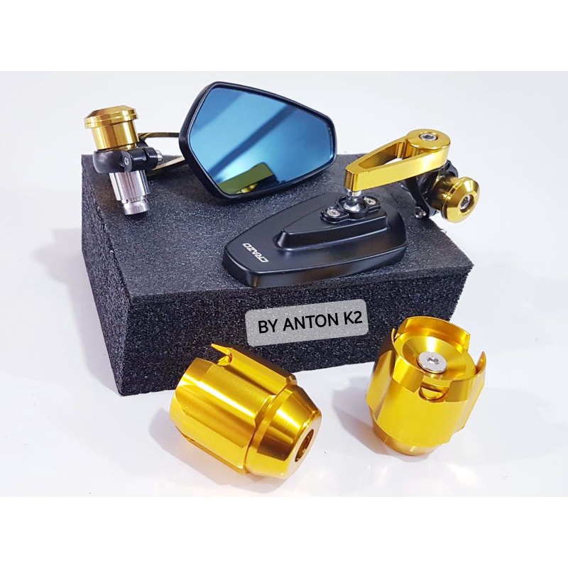 KACA SPION/SPION BAR END PAKET JALU AS DEPAN FUL BESI CNC VARIASI AKSESORIS MOTOR BEAT/BEAT STREET/B