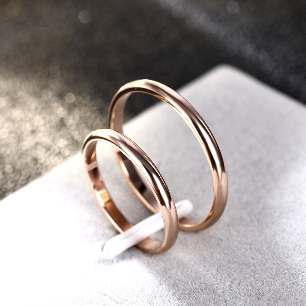 Cincin Bahan Baja Titanium Ukuran 2mm Untuk Pria Dan Wanita