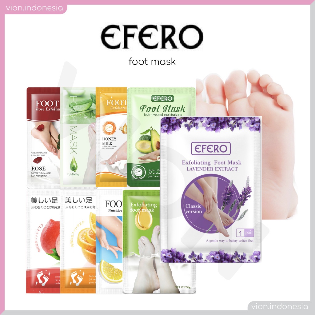 EFERO Foot Mask Lavender Exfoliating Masker Kaki Kelupas Kulit Mati