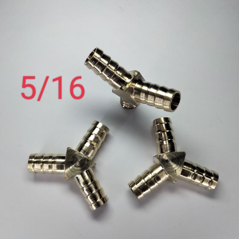 nepel sambungan selang cabang 3 model Y nepel selang 5/16 nepel kuningan