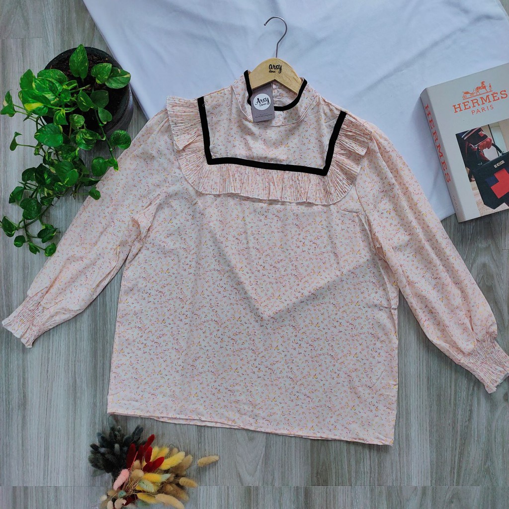 ARSY STORES | Blouse Wanita Korea Jumbo Balon Hitam Putih Korea - Nadian Blouse Korean Style-2