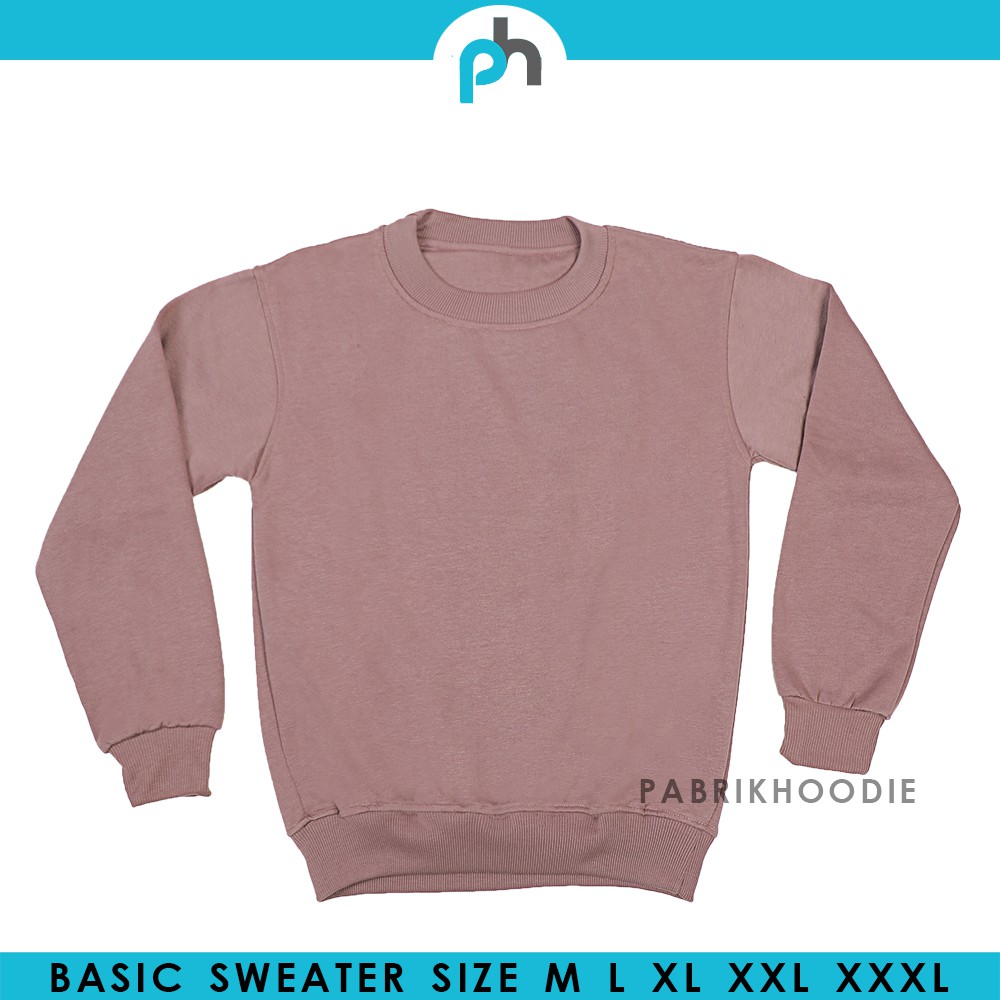 PABRIKHOODIE - BASIC SWEATER COKLAT MOCCA POLOS PRIA &amp; WANITA M-XXXL SWEATER CREWNECK POLOS