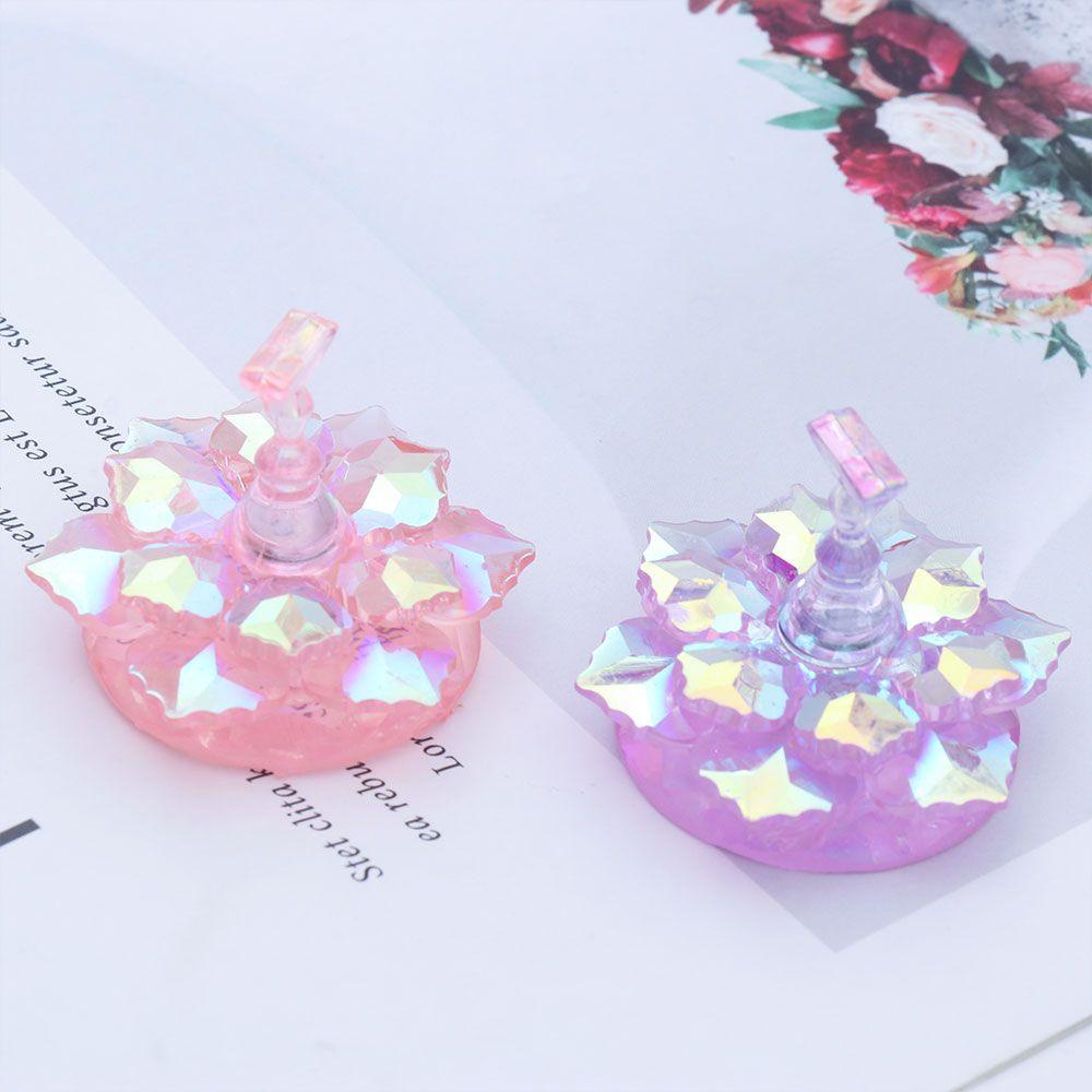 R-flower Nail Art Display Stand Tempat Rak Akrilik Alat Manikur Bentuk Teratai