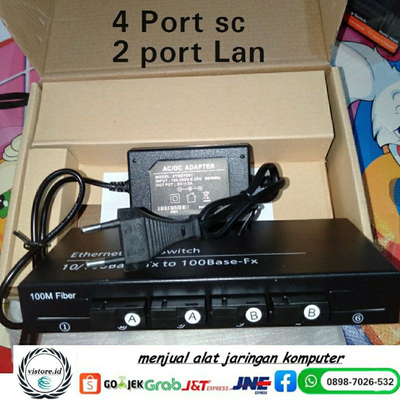 Ethernet Fiber Optic Switch Media Converter 4 fo 2 lan- Pasangan HTB 3100