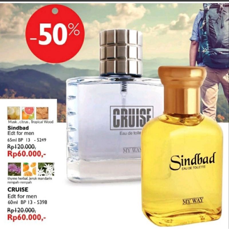 [FREE GIFT] Parfum cruise my way Parfum sindbab myway Parfum pria Edp 60ml Parfum myway
