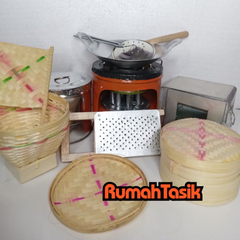 Rumah Tasik Set Alat Masak Masakan Anak Tradisional Kompor Mini Mainan Masak Masakan Anak