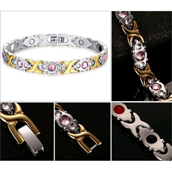 GELANG MAGNET KESEHATAN ZIRCON ORIGINAL FULL 316L PREMIUM KUALITAS