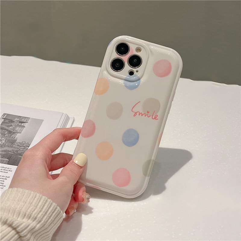 Case Motif Print Polkadot Untuk IPhone 12 13 11 Pro Max X Xs Max Xr 6622