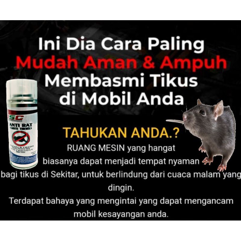 Pengusir tikus kap mobil/rumah/gudang/caffe/ANTI RAT DSC 250 ml ORIGINAL KEMASAN BARU