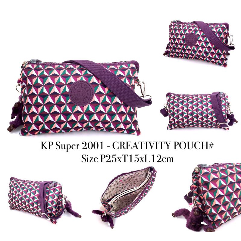 Tas selempang wanita kipling super 2001 creativity pouch import