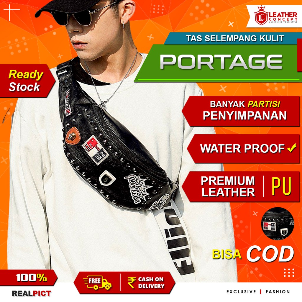 Waist Bag Tas Bahu Tas Selempang Pria (PORTAGE)