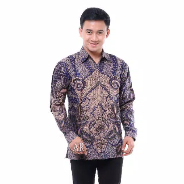 BATIK PRIA SIZE M L XL XXL BSWART BatiK HRB026 Kenongo Hem Panjang Padi Terbaru 2020