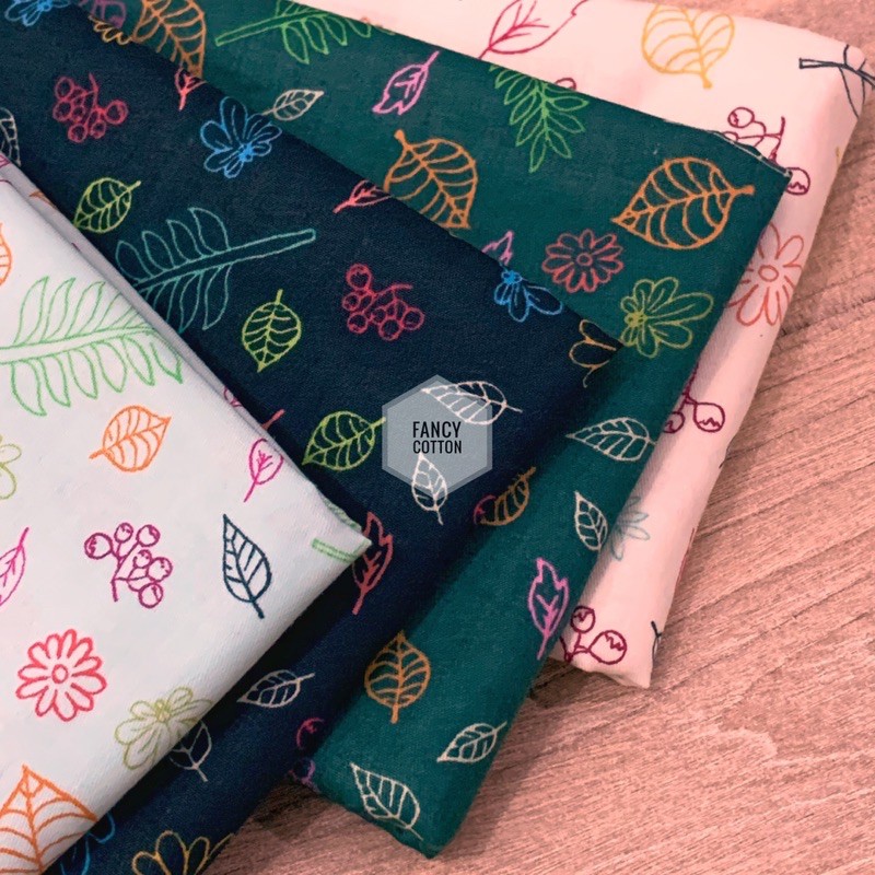 kain katun jepang motif fancy flowery retro D0411 Shopee