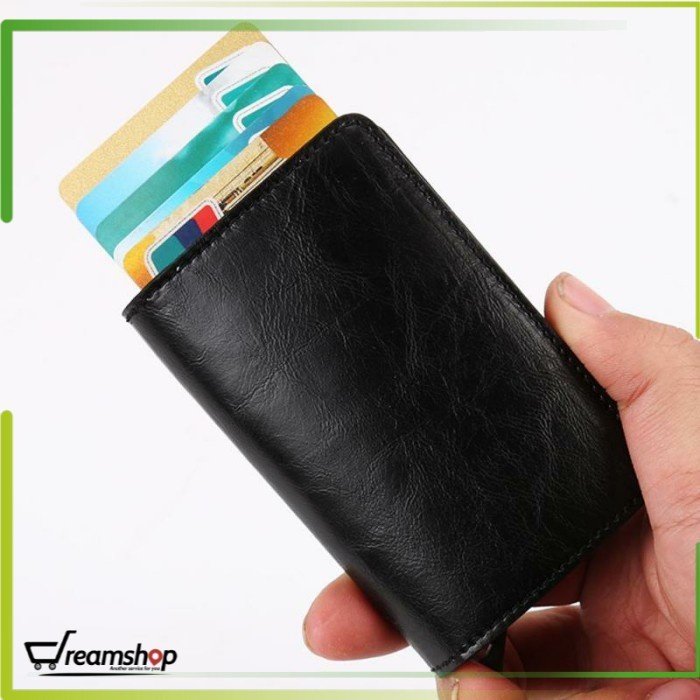 

Dompet Kartu Anti RFID Bahan Kulit dengan Holder Aluminium - KB-005
