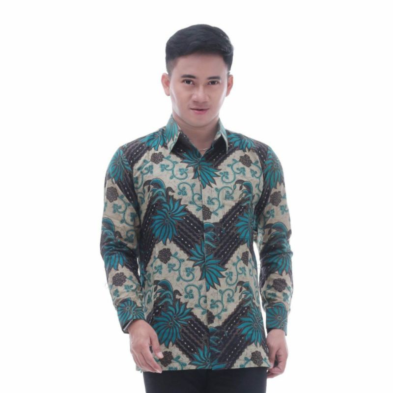 KEMEJA BATIK PRIA LENGAN PANJANG SIZE M L XL XXL  BSWART BatiK HRB026 Kenongo Hem