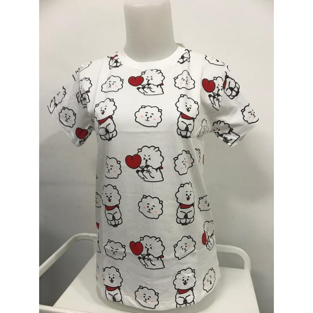 KAOS BTS woman t shirt premium quality BT21 CHIMMY RJ TATA COOKY SHOOKY MANG KOYA VAN