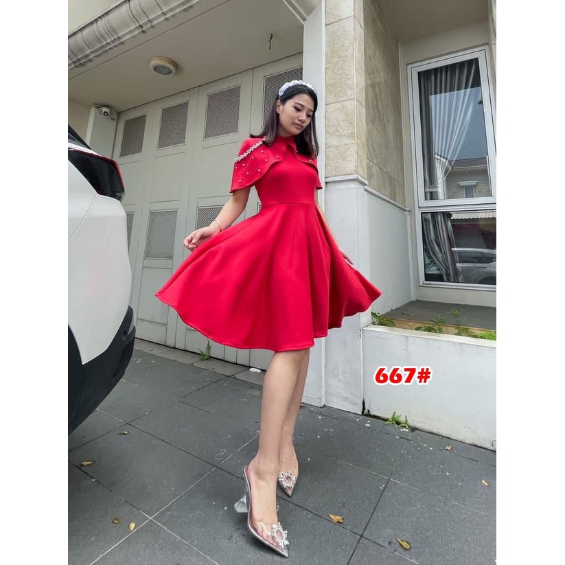 667#dress scuba wanita//dress natal dress pesta wanita terbaru