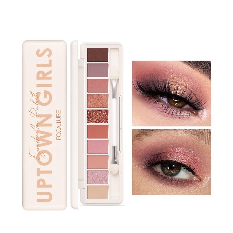 (READY &amp; ORI) Focallure Staymax 10 Colors warna Eyeshadow Pallete Uptown Girls palet FA158 Tahan Lama Waterproof