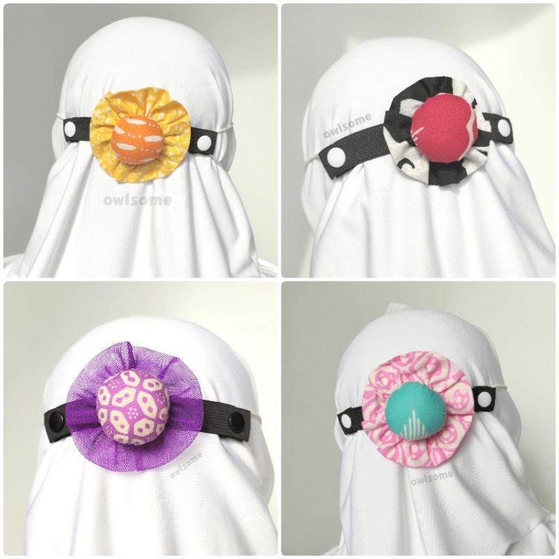 Konektor masker bunga motif batik handmade hijab/anak/ semua usia karet untuk masker kain, medis, kn