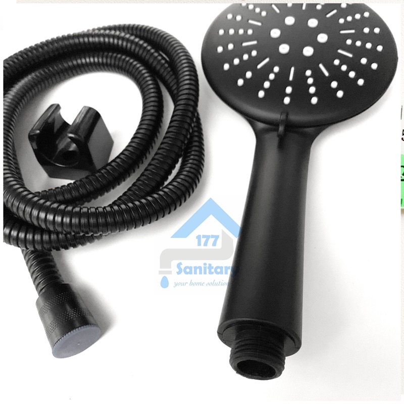 Handshower GEDE Minimalis HITAM 3 in 1 jumbo 339- Hand Shower mandi Set Fungsi Shower Mandi BLACK /L40