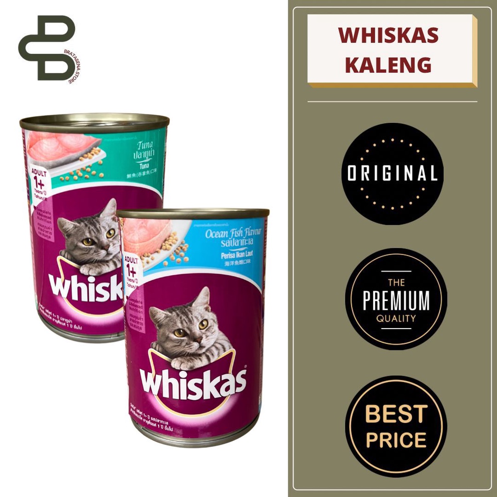 WHISKAS ADULT WET FOOD / MAKANAN BASAH KUCING KALENG 400GR