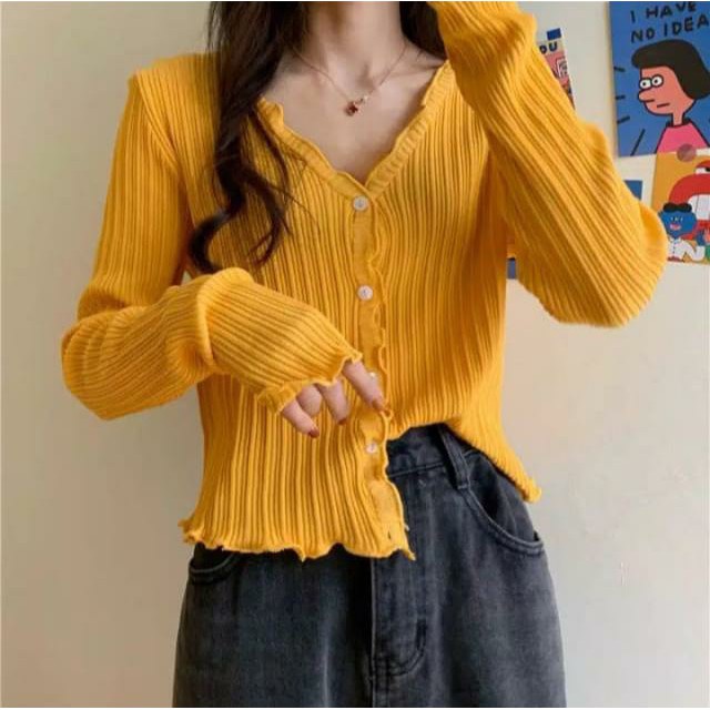 WSE390 - Blouse Rajut Zengo Blus Rajut Atasan Wanita Model Kancing Aktif / Baju Rajut Wanita / Atasan Wanita Terbaru / Cardigan Rajut Wanita PREMIUM QUALITY