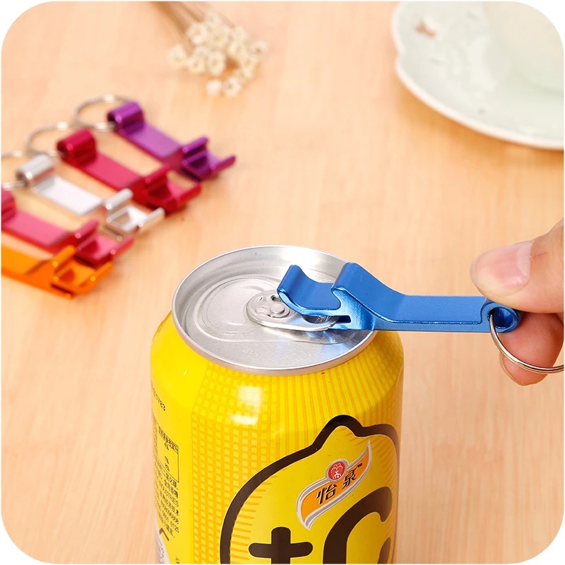 [Aluminum Alloy Keychain 4 in 1 Bottle Opener] [Beverage Beer Can Opener] [Party Household Portable Beer Opener with Key Ring]