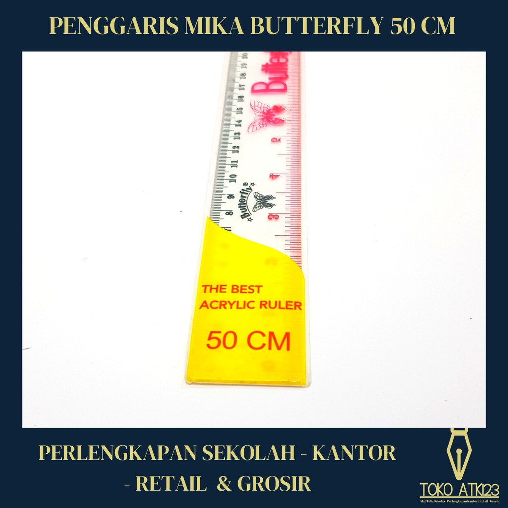 Penggaris Mika Plastik 50 cm Merk Butterfly