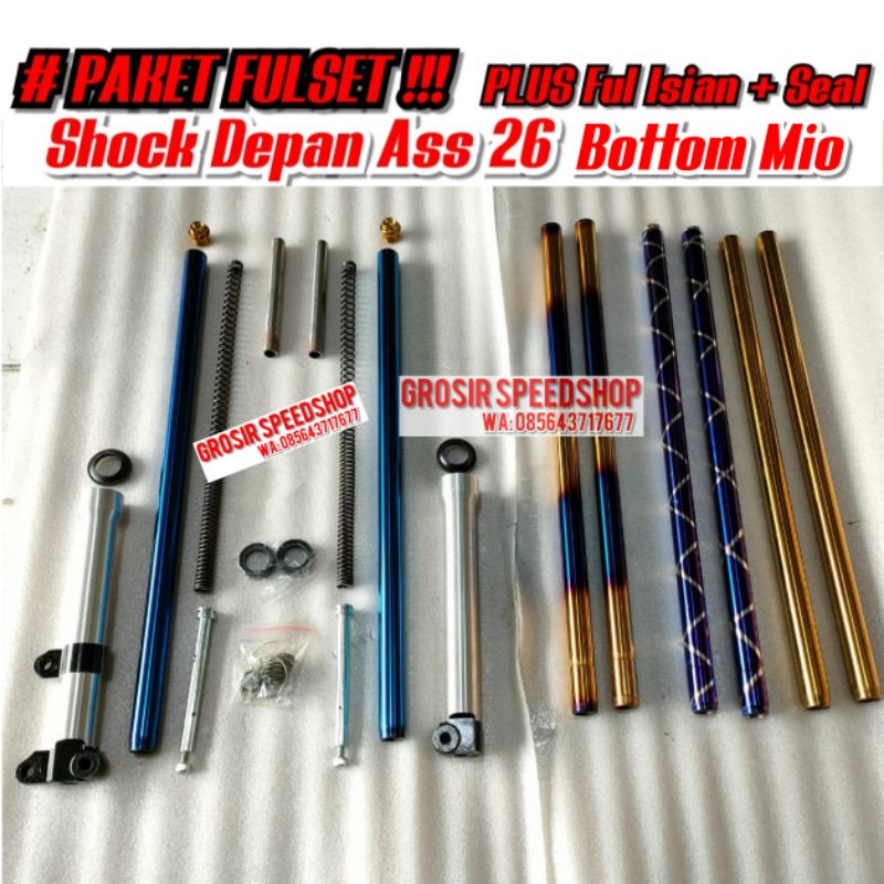 PAKET MURAH shock depan Ass As26 Bottom Tabung Mio Modifikasi Ninja R RR SS Sonic Satria FU CB CBr V