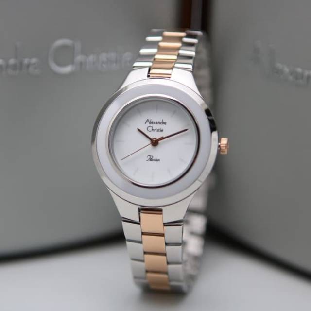 JAM TANGAN CEWEK / WANITA ALEXANDRE CHRISTIE AC 2821 SILVER ROSEGOLD