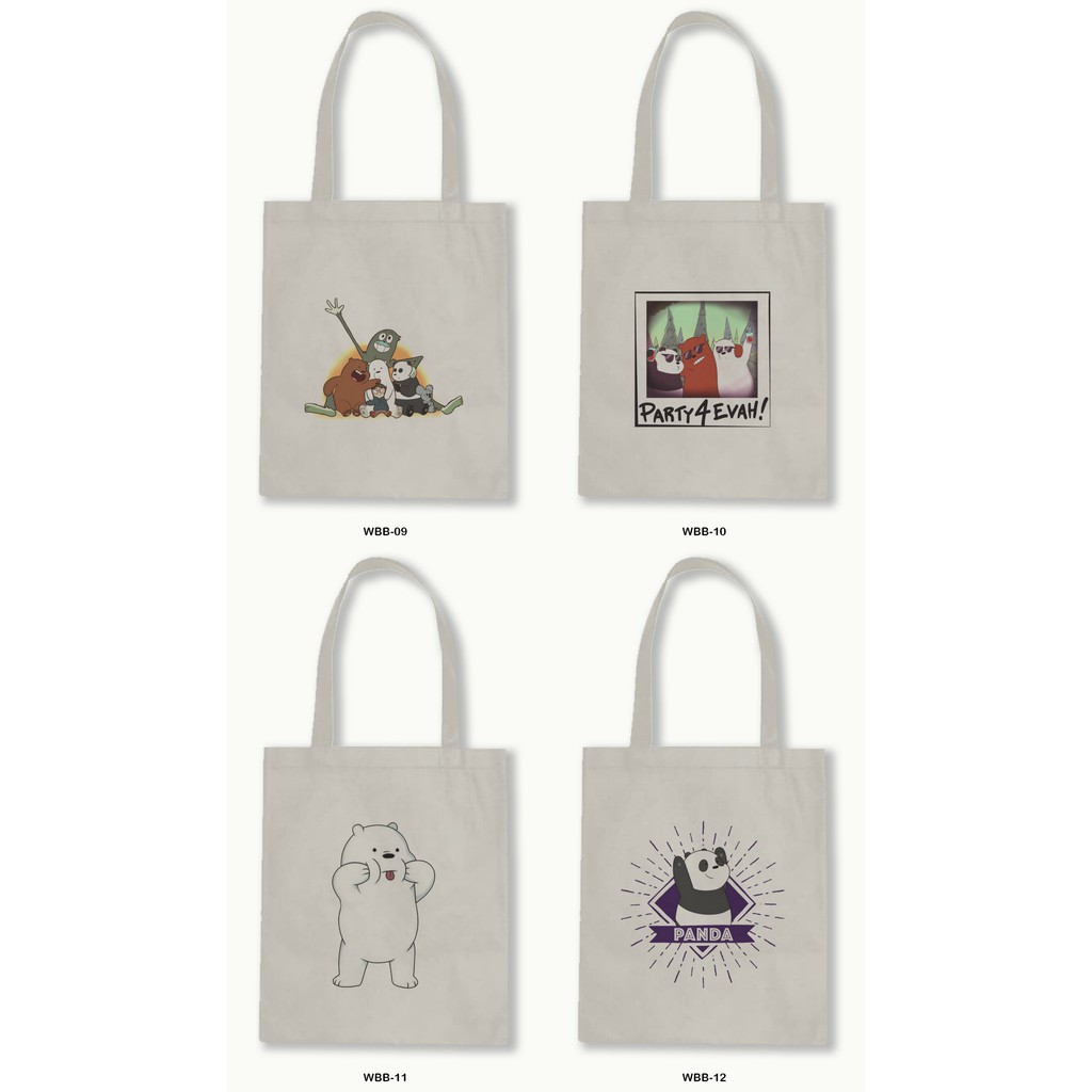 TOTE BAG BLACU 30X40 - WE BARE BEARS-01