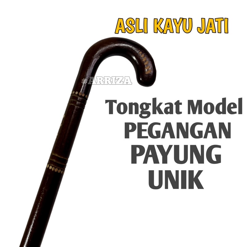 Tongkat Kayu Jati model Payung / Tongkat Jalan / Tongkat 1 Kaki