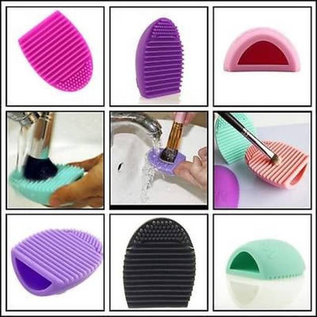 EGG Brush - Alat pencuci/pembersih Kuas silikon - Make up brush - Cleanser