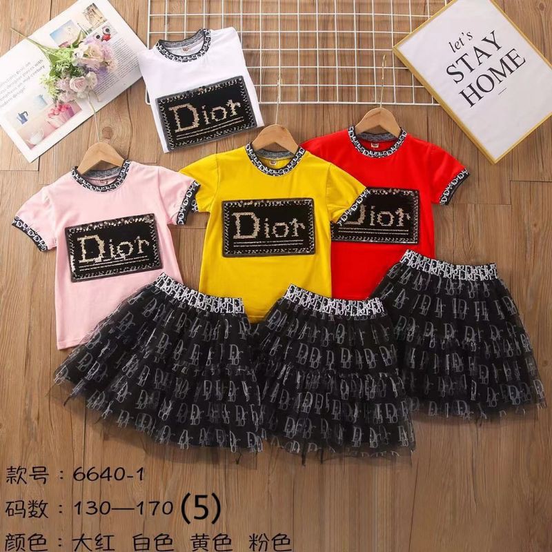 Setelan rok anak premium import motif Dior